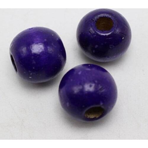 50 Indigo Round Wood Beads 16mm~Wooden
