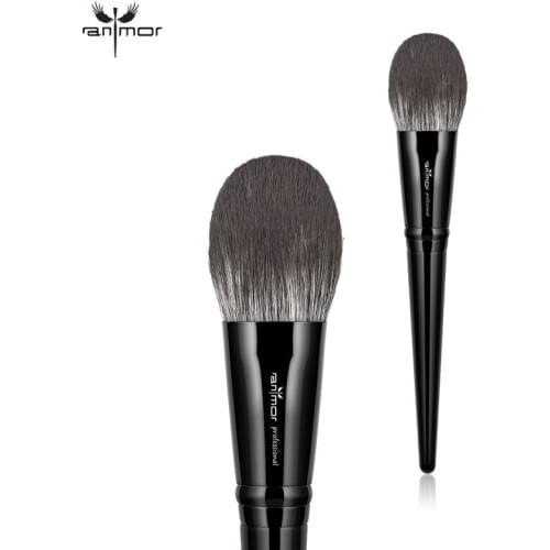 Anmor Blusher Makeup Brush Professional Foundation Wooden Handle Make Up Brushes for Blush Quality Synthetic Hair Cosmetic Tool