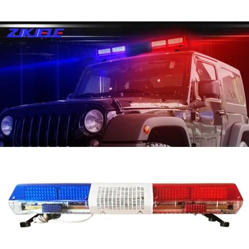 Car LED Red Blue Flashing Warning Lightbar Police Fire Truck Ambulance Signal Alarm Lamp 484 Led Security Strobe with 100W Siren