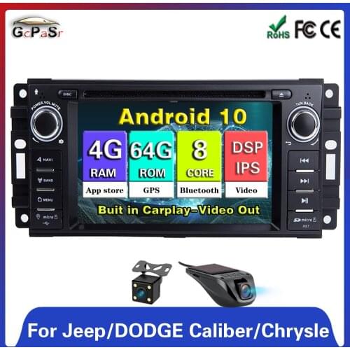 Android 10 DSP Car DVD Player For Jeep Cherokee Compass Commander Wrangler/DODGE Caliber/Chrysler C300 SWC Radio GPS NAVIGATION