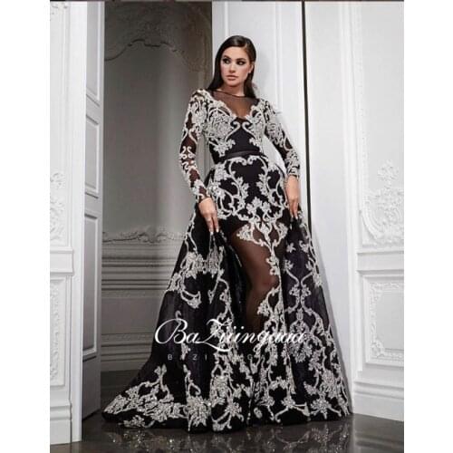 BAZIIINGAAA Luxury 2020 Party Elegant Woman Evening Gown Plus Size Slim Printed Long Evening Dresses Suitable for Formal Parties