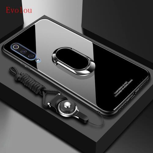 Stand Ring Magnet Cover For Samsung Galaxy A10 A20 A30 A40 A50 A60 A70 A10E Case Hard Tempered Glass Protective Back Case Cover