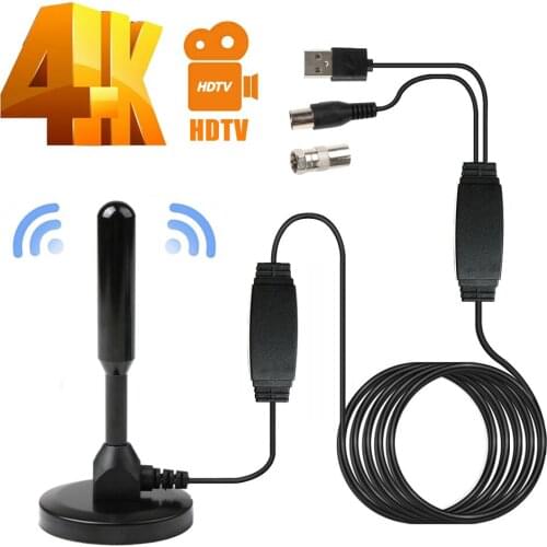 High Gain Digital TV Antenna Indoor HD 1080P 4K HDTV Antenna Amplifier Signal Booster Satellite Signal Receiver for DTV / HDTV