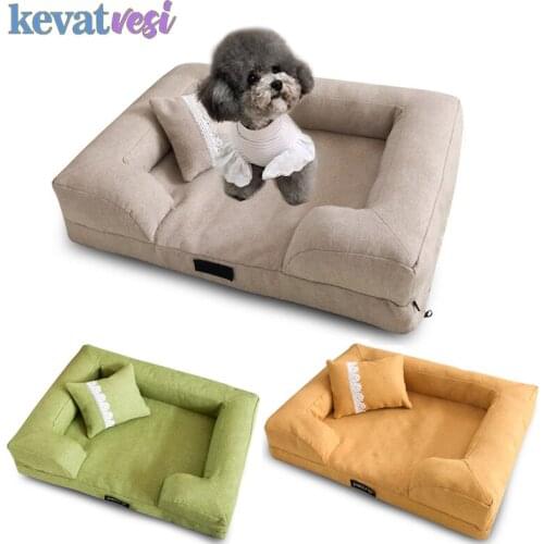 Pet Dog Bed Sofa Detachable Dog Cat Mat Washable Soft Cat Bed House Bottom Waterproof Kennel Pet Beds for Small Medium Dogs