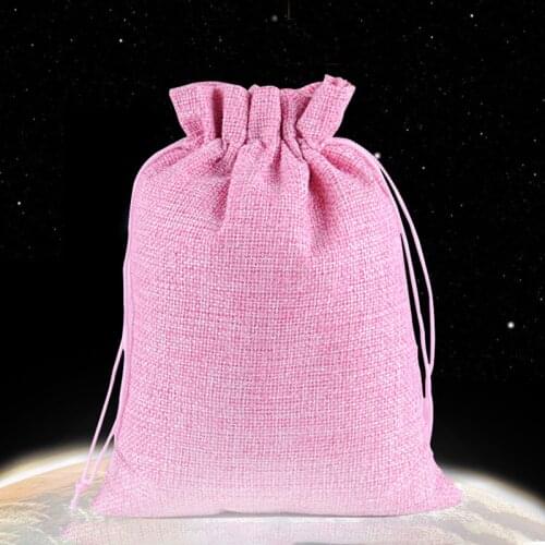 10Pcs Jute Gift Bags Multi Size Jewelry Packaging Wedding Bags with Candy Bag Packaging Pouches Drawstring Natural Burlap Bag