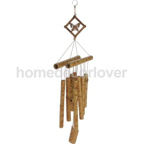 Deep Relaxing 8 Tubes Bamboo Butterfly Chapel Bell Windmill Wind Chime Decor