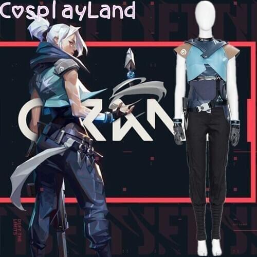 Game Cosplay Valorant Jett Costume Halloween Carnival Outfit Sexy Adult Women Fancy Party Suit Full Set Custom Made