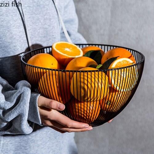 Creative Metal Hollow Hydroponic Basket Wrought Iron Drain Storage Basket Large Capacity Candy Storage Basin Home Decoration New