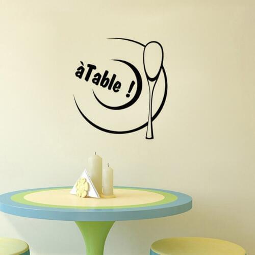 KUCADA a table kitchen decoration wall sticker for home decal mural art decor black removable diy WP1474