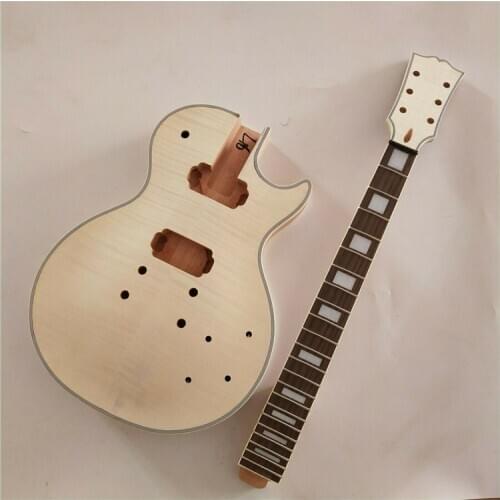 Best New DIY 1 set Guitar Mahogany Body and neck Unfinished Electric Guitar Kit