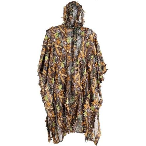 Camouflage Ghillie Suit Cloak Outdoor Breathable Camo Bionic Leaf Jungle Woodland Manteau Outfit Free Size