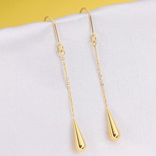 Innopes punk Water Drop Dangle Earrings Steel Long Tassel Earrings Chain For Women fashion Wedding Party Jewelry