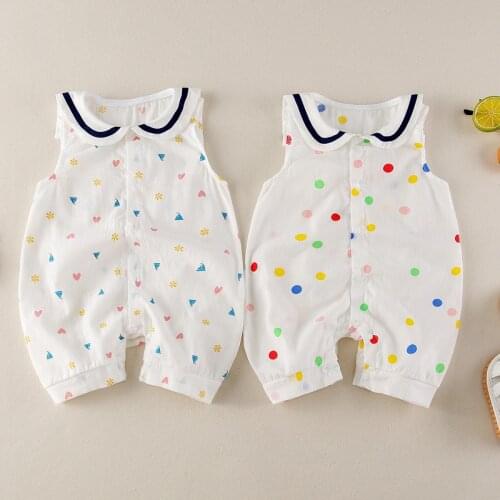 New navy style baby summer clothes newborn clothes for men and women baby romper one-piece childrens thin romper