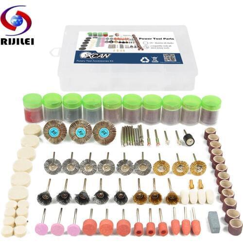 RIJILEI 350PCS BIT SET SUIT MINI DRILL ROTARY TOOL FIT DREMEL Grinding,Carving,Polishing Tool Sets,Grinder Head,Sanding Wheel