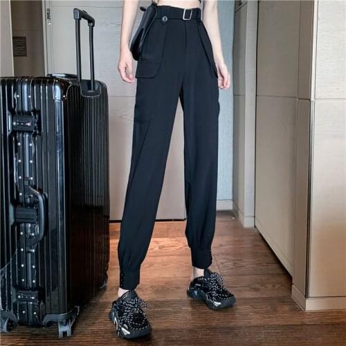 Wide Leg Cargo Pants Casual Woman Pants Autumn Straight High Waist Long Trousers Women Solid Korean Style Winter Pantalon Bottom