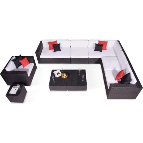 Sigma UV resistant classic rattan unique curved corner sectional sofa