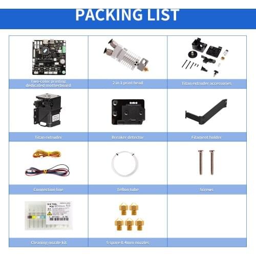 Tronxy Dual Color Printing Upgrade Kit For XY-2 PRO AND XY-2 PRO TITAN To XY-2 PRO 2E 3D Printer Parts