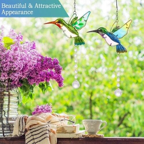 Stained Glass Window Hangings Bird Suncatcher Crystals Window Suncatcher Clear Crystal Ball Prisms