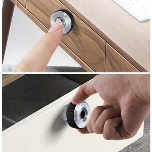 Finger Print Cabinet Lock Keyless Knob With USB Emergency Power Interface Cam Square Latch