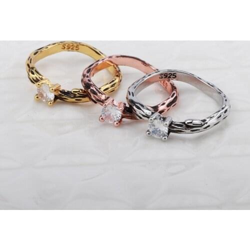 Female Vintage Ring Creative Dead Tree Design Unique Minimalist S925 Jewelry For Women Wedding Engagement Valentines Day Gift