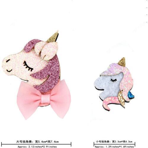 10pcs/lot of Cartoon pink bow unicorn applique stitched on shiny feel cloth patches application of scrapbook accessories