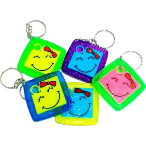 12 piece Smile Slider Puzzle with key chain Sliding Party Favor Vending Gift Pinata Filler Loot Favours Gift Toys Bags Novelty