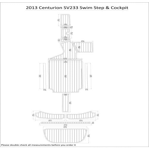 2013 Centurion SV233 Swim Step & Cockpit Pad Boat EVA Teak Decking 1/4" 6mm