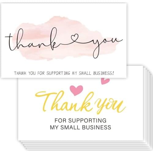 30pcs/pack pink thank you card for supporting my small business package decoration "beyond grateful'cards for gift decoration