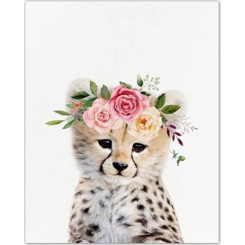 5D DIY Diamond embroidery Animal Little Leopard Flower Full Square Diamond painting Cross stitch Full Round Diamond mosaic Decor