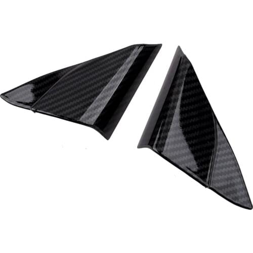 Beler 2Pcs Car Interior Front Door A-Pillar Triangle Cover Trim Cover Trim Fit for Toyota Camry 2018-2020 Carbon Fiber Texture