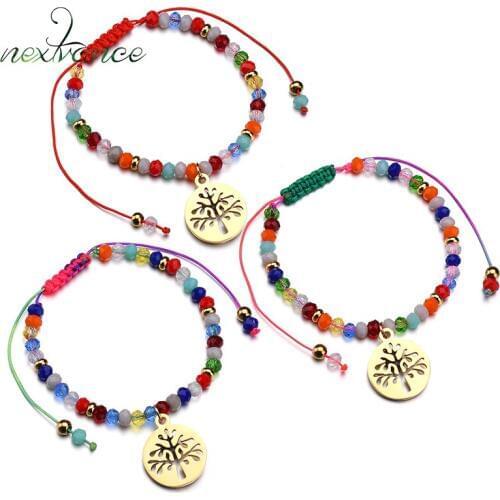 Nextvance Boho Tree of Life Gold Beaded Bracelet Amulet Braided Weaving Bracelets for Christmas Gift 6 Kinds