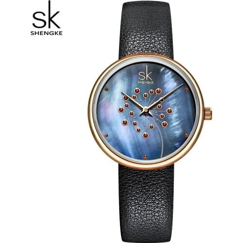 Shengke Japan Quartz Movement Women Watch Top Brand Luxury Waterproof Ladies Watch Fashion Leather Montre Femme Dropshipping