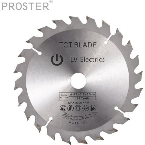 Proster For 24T 165mm 16mm Bore TCT Circular Saw Blade Disc for Dewalt 165 x 20/16 mm 24 teeth