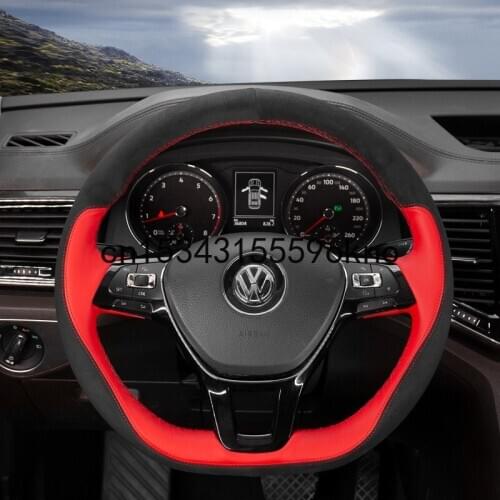 DIY Car Stitching Customized Steering Wheel Cover For Volkswagen Jetta CC Tiguan L Passat Golf 7 Car Accessories