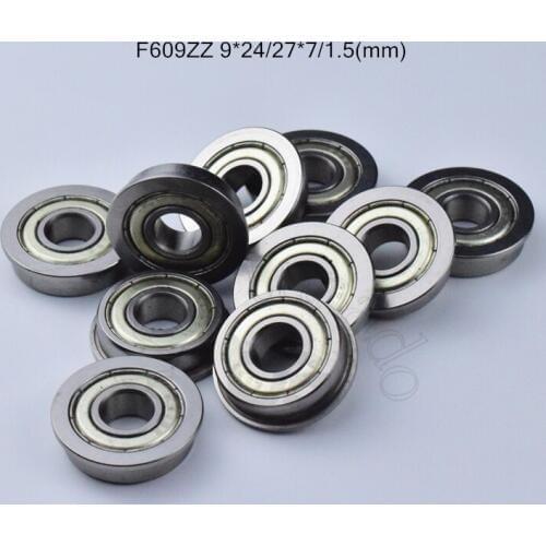 F609ZZ 9*24*27*7*1.5(mm) 10pieces bearing Flange bearings F609ZZ chrome steel deep groove bearing