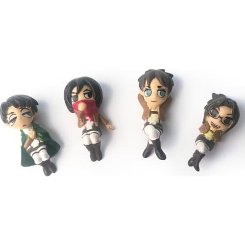 Anime Attack on Titan Q Action Figures Toy Cute Mini Levi Ackerman Hange Zoe 2pcs Collection Decoration Kids Birthday Toys Gifts