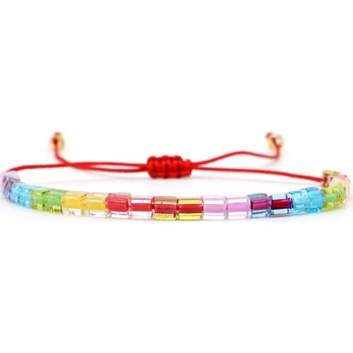Go2boho Rainbow Bracelet For Girls Bohemian Colorful Bead Pulsera Friendship Red String Jewelry Beach Jewellery Miyuki Bracelets