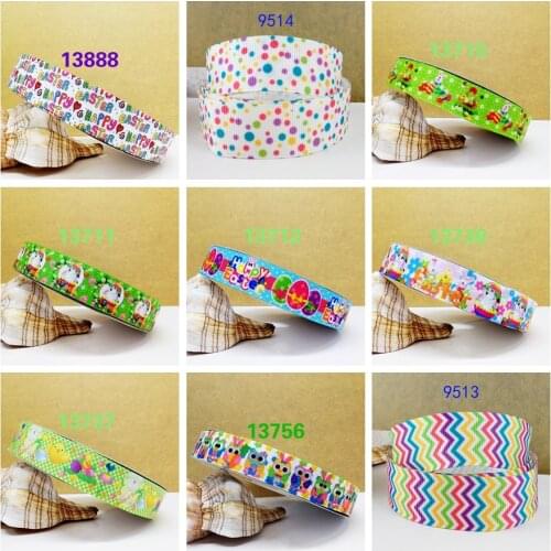 Free shipping 50 yard per size Easter day ribbon printed grosgrain ribbon 13888