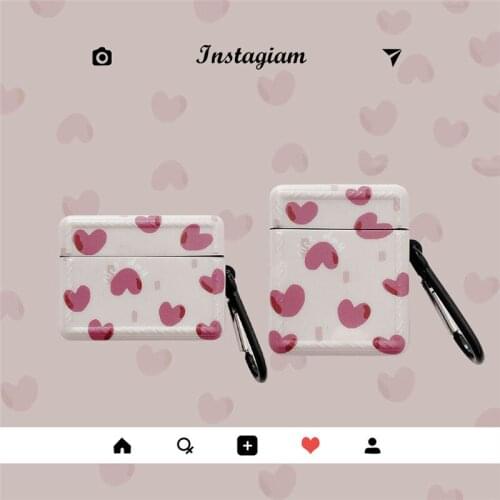 Ins Creative Square Case for AirPods 1 2 Love Heart Wireless Bluetooth Headset Protective Case for AirPods Pro Fashion Style