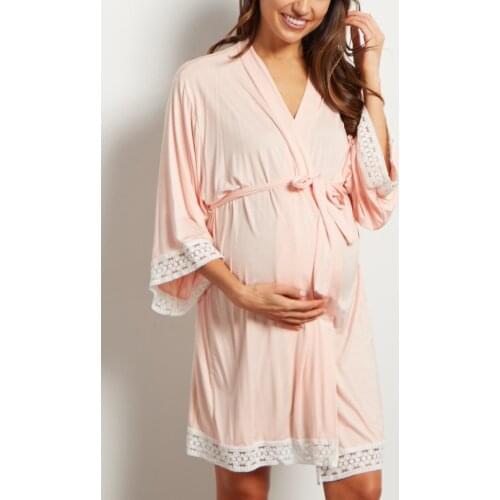 Lace Maternity Pajamas Pregnant Women Lounge Breastfeeding Pajamas Maternity Robe Maternity nightgown Nursing Pajamas