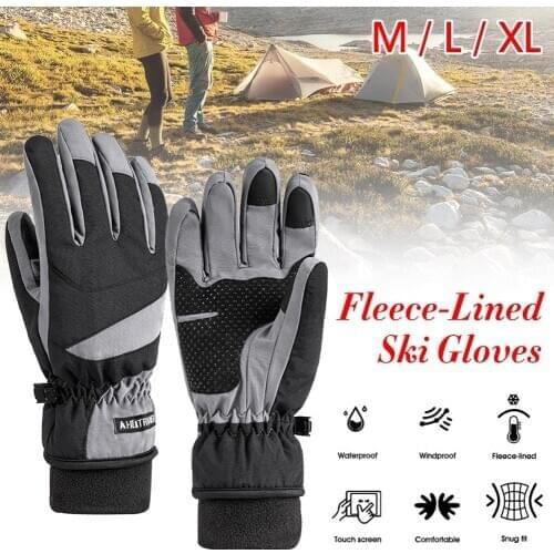 Ski Gloves Waterproof Fleece-Lined Touch Screen Gloves for Snowboard Warmer Skiing Winter Snow Gloves for Men Women
