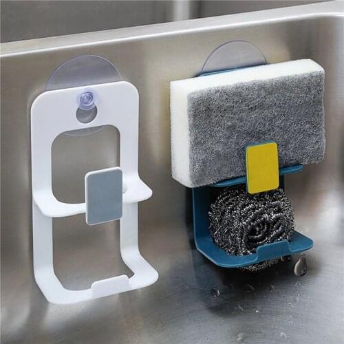 Metal Suction Cup Sink Drain Rack Wall Sucker Sponge Storage Drying Holder Kitchen Sink Soap Stand Dish Cloth Shelf Organizer