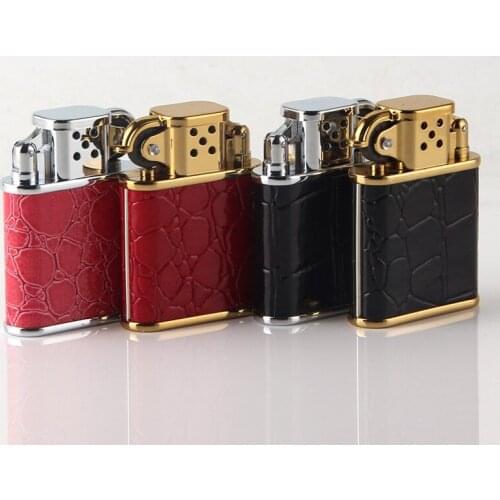 Metal Old-fashioned Grinding Wheel Open Flame Lighter Smoke Accesoires Regalos Para Hombre Originales Rolling Tray Set Men Gift