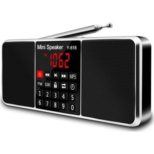 Multifunction Digital Fm Radio Media Speaker Mp3 Music Player Support Tf Card Usb Drive With Led Screen Display And Timer Functi