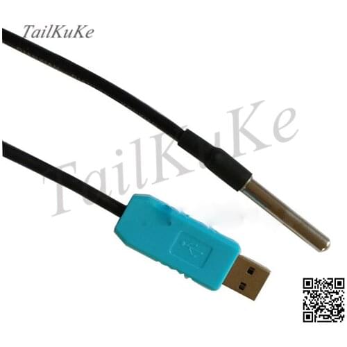 Temperature sensor module, temperature sensor, USB interface, DS18B20 waterproof probe, temperature sensing