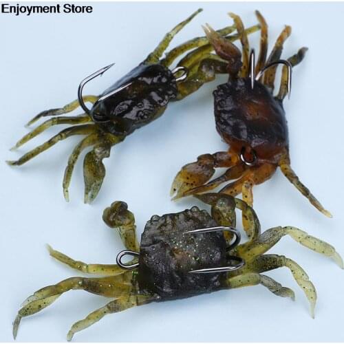 Sea Creature Tackle Fake Bait Soft Fishing Lures Artificial Bait Crab with Sharp Hooks, Jigging Lure