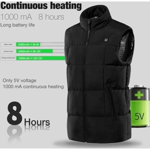 Mens USB Electric Heating Vest Heating Vest Outdoor Thermal Vest Constant Temperature Down Thermal Vest