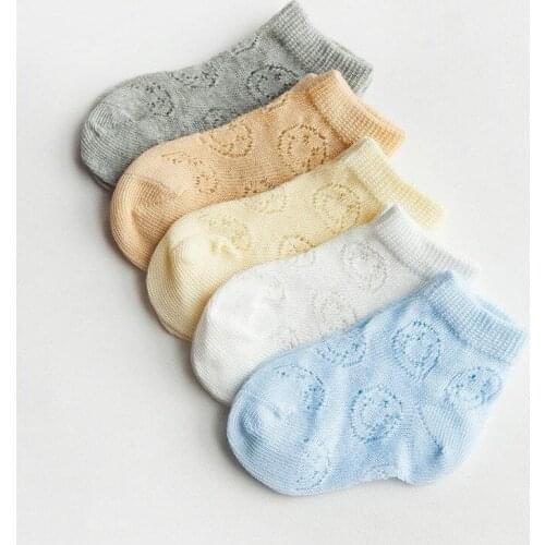 Summer Baby Socks Mesh Thin 100%cotton Unisex Infant Socks Short Breathable Childrens Socks for 0-3Years