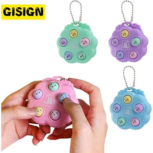 New Kawaii Whack A Mole Keychain Fidget Toys Kids Simple Dimple Portable Fidget Board Antistress Decompression Toy For Children