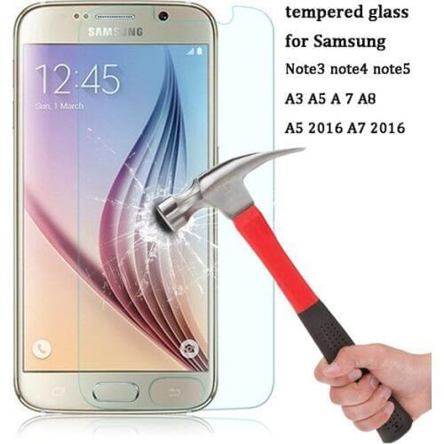 Wholesale 0.3MM 9H HD Premium Phone Tempered Glass For Samsung Galaxy Note5 Note4 Note3 A3 A5 A7 2016 A8 Note 3 4 5 300pcs/lot